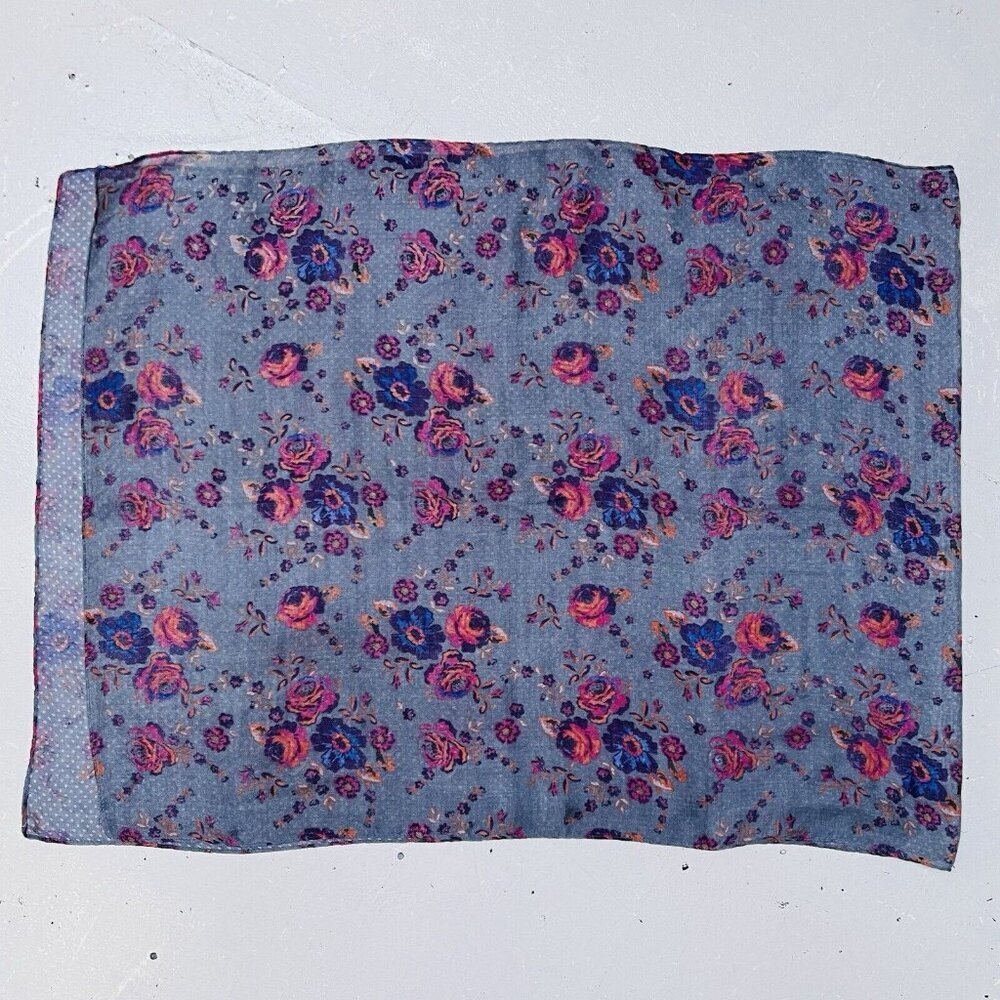 Pink Scarf Floral Flower Power Rectangle 26 X 67.5 Inches Accessory Multicolor